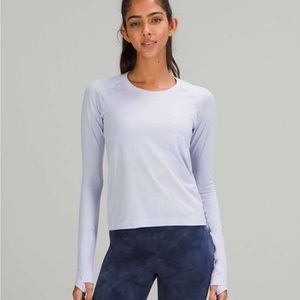 Lululemon Swiftly Tech LS Shirt 2.0 *Race Length Pastel Blue Size 20